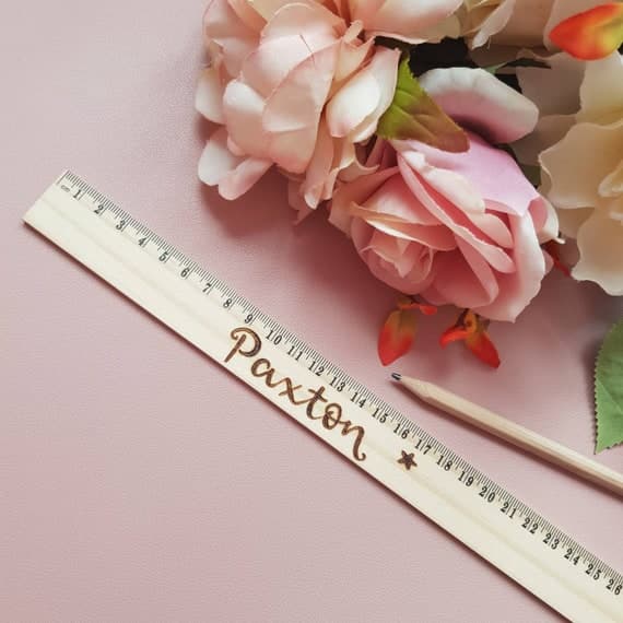 Custom Wooden Ruler with Pyrography Personalization