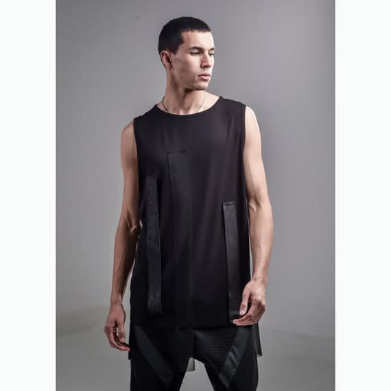 Technocrat Tank Top: Viscose Avantgarde Streetwear