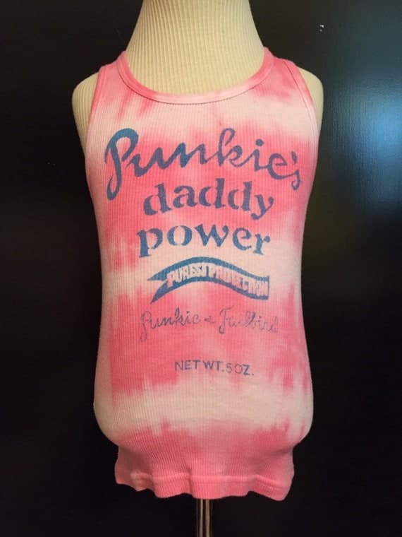punkie's daddy power tank top unisex for toddlers 4T 5T handmade hand dyed