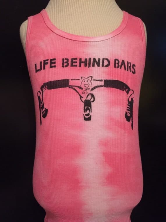 life behind bars pink & white tie-dye tank top unisex for toddlers 4T 5T handmade hand dyed
