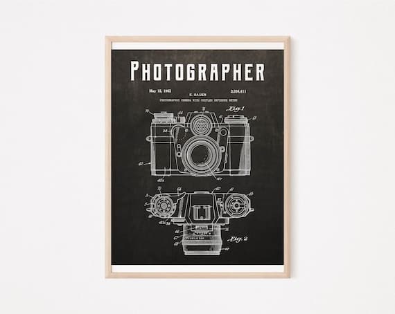 Camera Patent Drawing Print