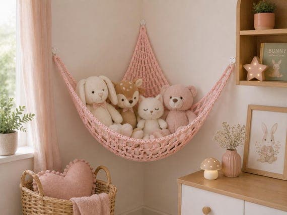 Cotton Toy Hammock for Nursery and Kids Room