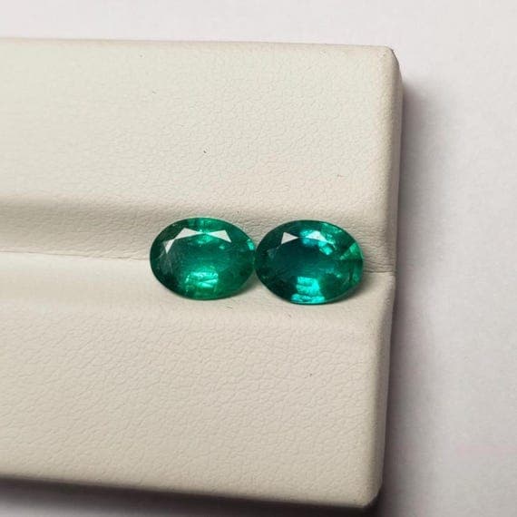Natural Zambian Emerald Gemstone Pair
