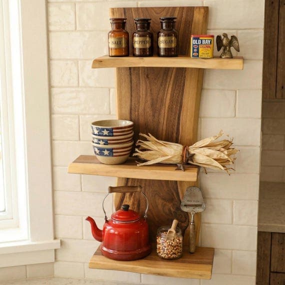 Handcrafted Floating Shelf in Solid Walnut Wood