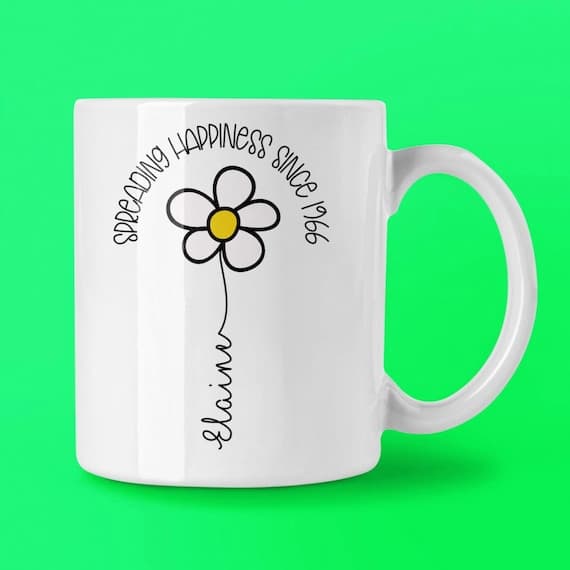 Personalized 60th Birthday Mug with Daisy Design