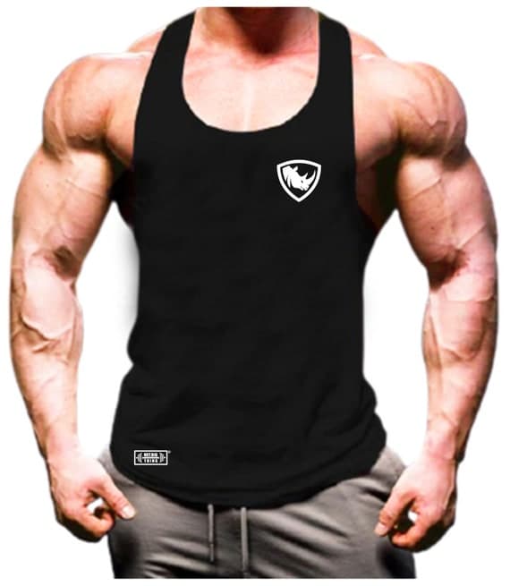 Rhino Vest Pocket Gym Clothing Bodybuilding Training Workout Exercise Lifting Boxing Fitness Gymwear Athletic MMA Monster Beast Men Tank Top