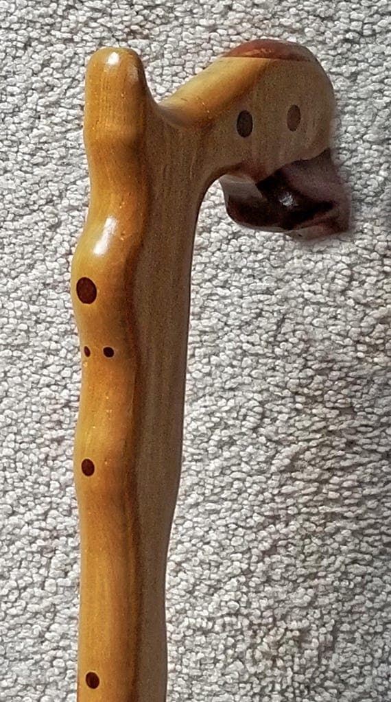 handcrafted maple and black walnut walking cane
