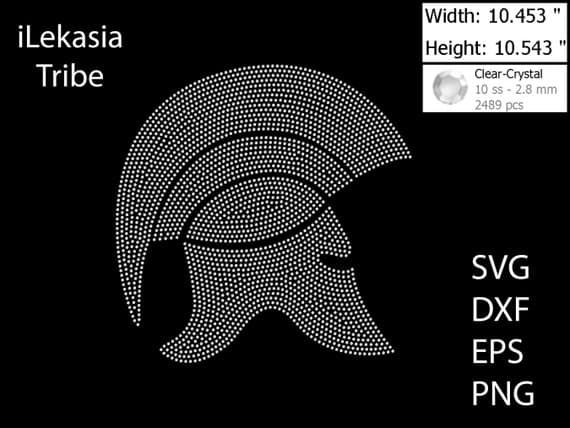 Spartan Helmet Rhinestone Template