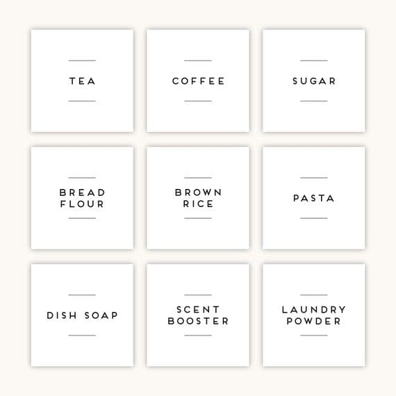 Custom Vinyl Pantry Labels
