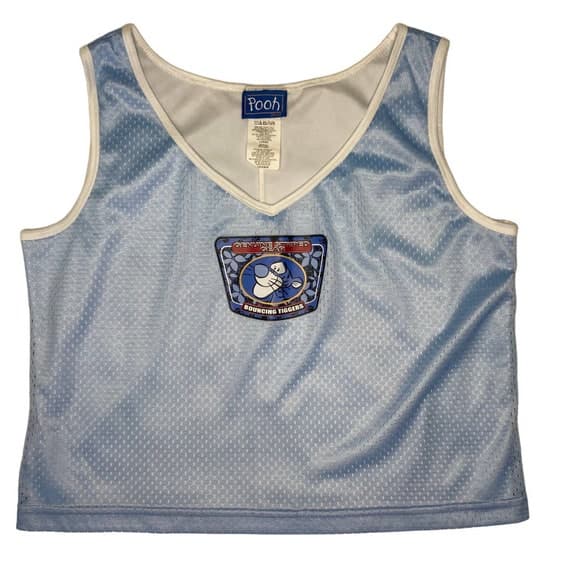 Disney Children's Y2K Light Blue Tigger Jersey Tank Top Size Large