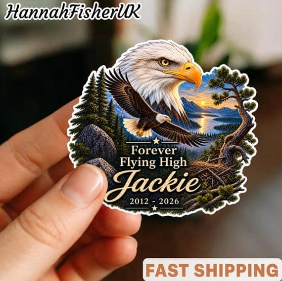 Fly Free Jackie Eagle Tribute Vinyl Decal