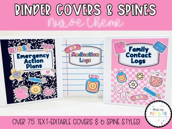 Editable medical binder cover for healthcare professionals