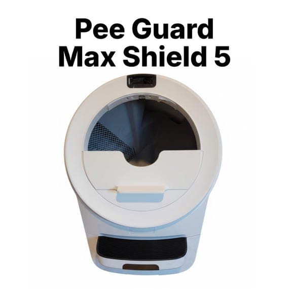 Pee Guard Max Shield 5 for Litter-Robot 5, 5 Pro : Anti-Flicking, One-Piece Design - White or Black