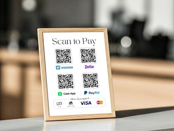 Editable QR Code Payment Sign Template
