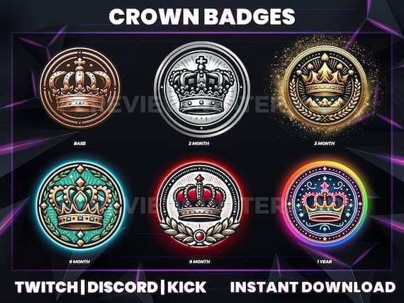 Crown Twitch Subscriber Badges