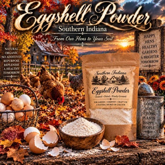 Natural Eggshell Powder | Finely Ground Egg Shells | Garden Soil Compost Amendment | Southern Indiana Farm Eggshells | Plant Calcium