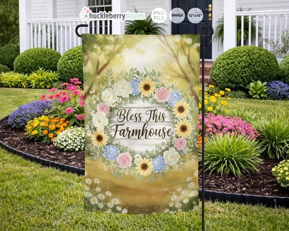 Farmhouse Garden Flag Digital Design File