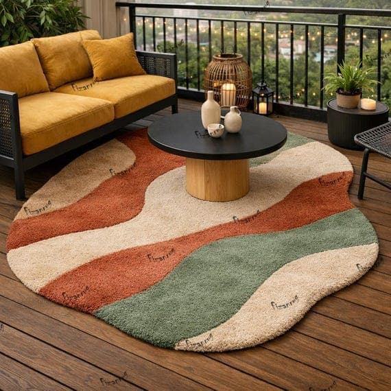 Hand Tufted Abstract Wool Area Rug