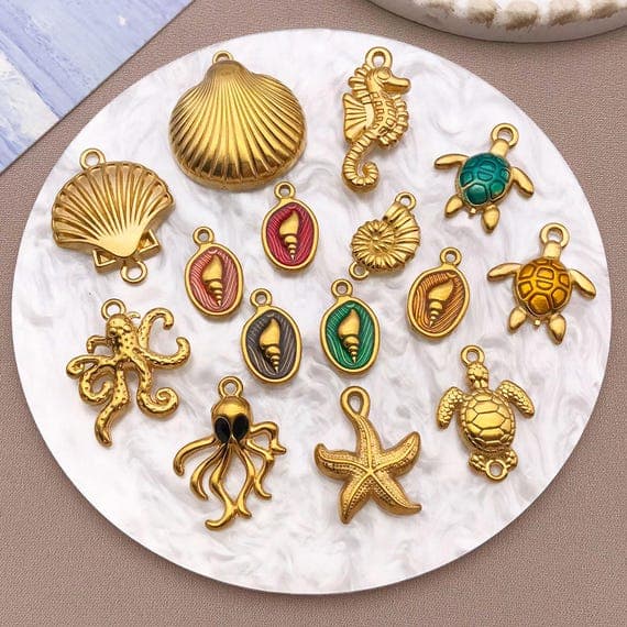 Marine Life Charm Set for DIY Jewelry