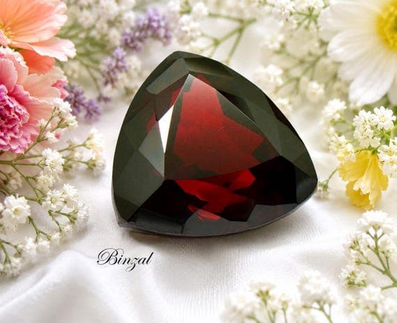 124 ct trillion-cut garnet gemstone