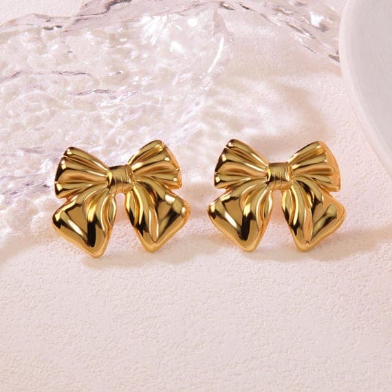 Bow Stainless Steel 304 Stud Earrings