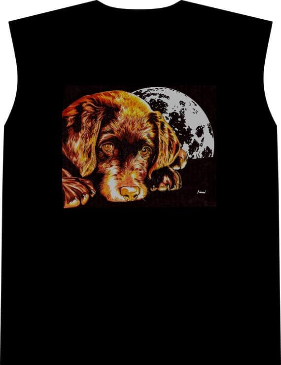Compression Tank Top Chocolate Lab Puppy Shirt Graphic Animal Tee Athletic Wear Black Sleeveless Workout Clothing Men Gift Running Apparel