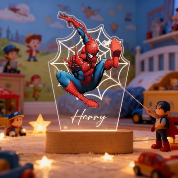 Personalized Spider-Man LED Night Light