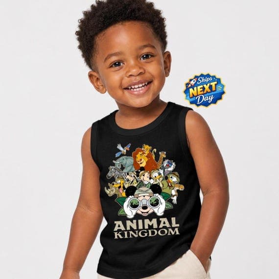 Animal Kingdom Safari Jersey Tank Top Disney Mickey and Friends Toddler Tank top Disney Family Trip Sleeveless Shirt