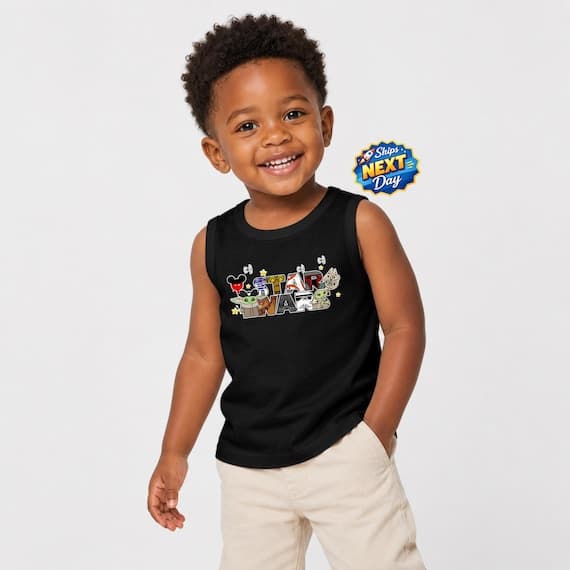 Retro Star Wars Shirt Disneyland Star Wars Jersey Tank Top Kids Disney Summer Shirts Darth Vader Shirt Baby Yoda Tee Star Wars Baby Tanks