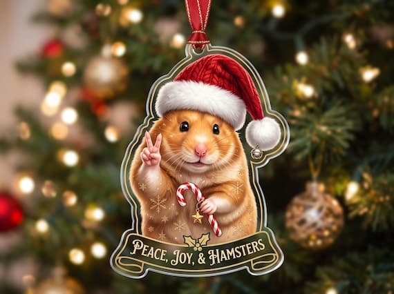 Hamster Christmas ornament