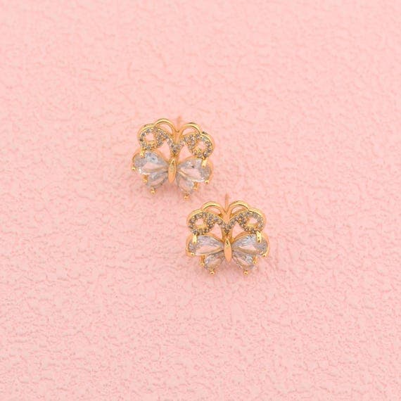 Butterfly Charm in 18K Gold Filled with Zircon Detail