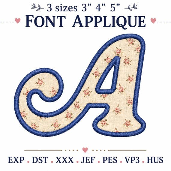 Floral Vintage Embroidery Alphabet Font