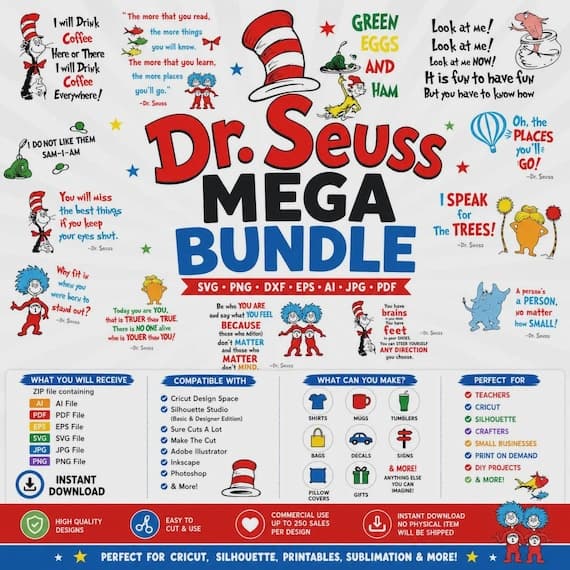 Dr. Seuss Mega Bundle SVG Files