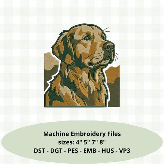 Vintage Hunting Dog Embroidery Design