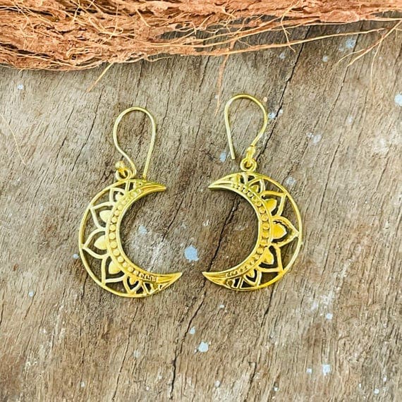 Crescent Moon Drop Earrings