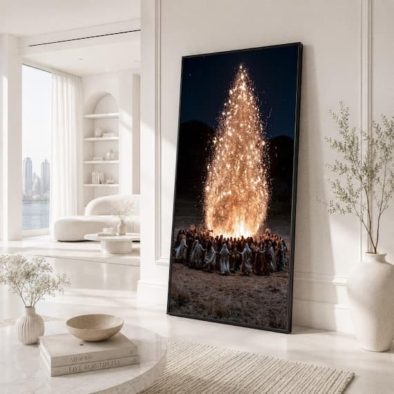 Fireworks night scene canvas print