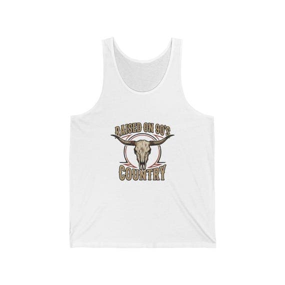 Raised on 90's Country Longhorn Skull Tank | Vintage Country Music Tee