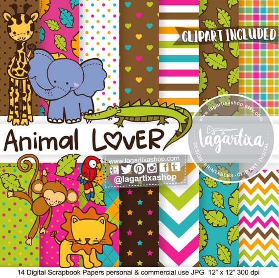 Animal-Themed Digital Paper Pack