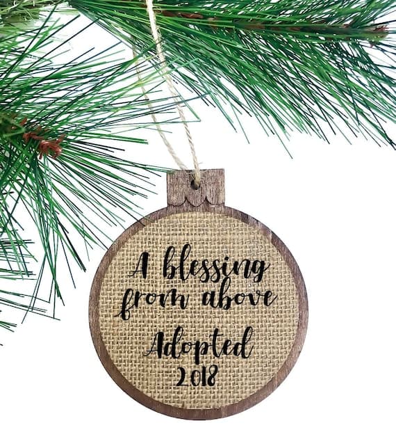 Rustic Wood and Burlap Christmas Ornament
