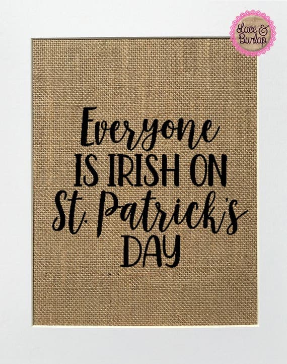 St. Patrick’s Day burlap wall sign
