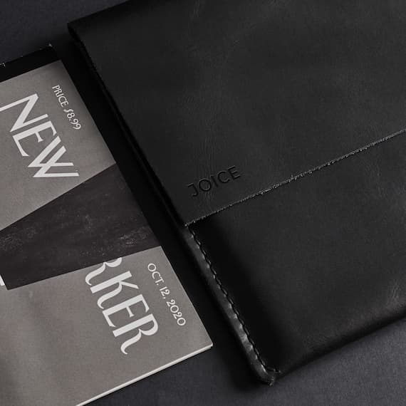 Black Leather iPad Sleeve