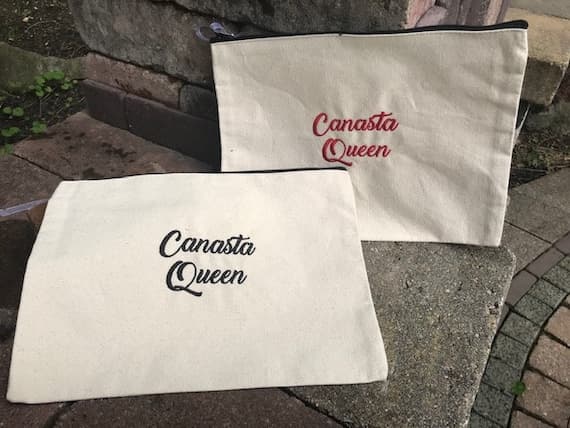 Canasta Themed Flat Zip Pouch