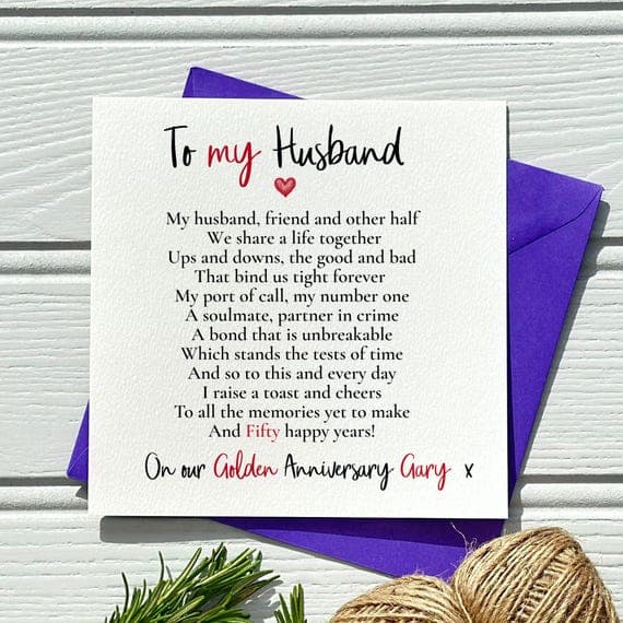 50th Wedding Anniversary Card