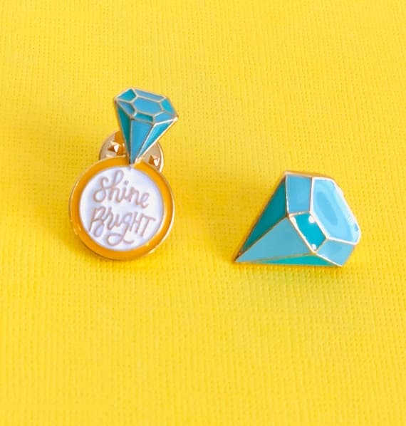Enamel Bridal Party Pins Set