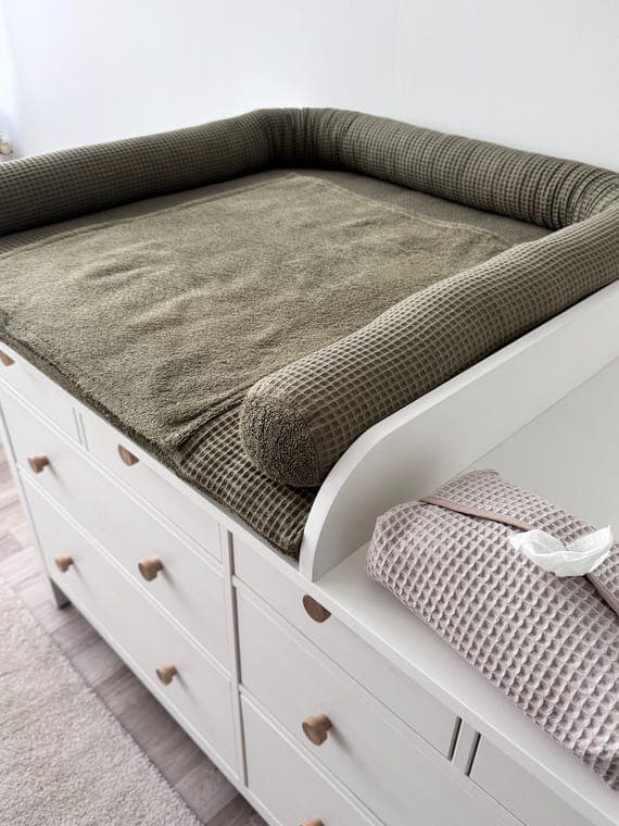 Olive Waterproof Changing Pad with Removable Cover