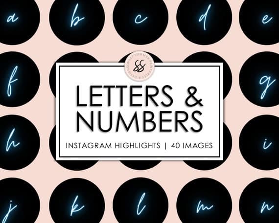 Neon blue Instagram highlight cover template set