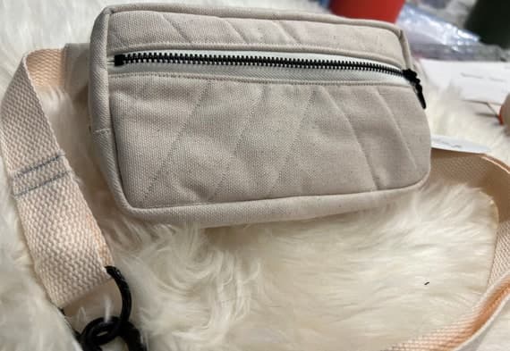 Canvas Fanny Pack with Geometric Pattern