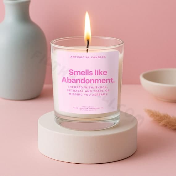 Workplace humor scented candle in reusable glass
