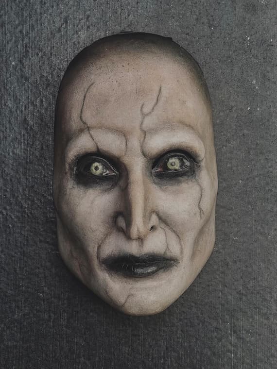 Resin horror mask with LED eyes