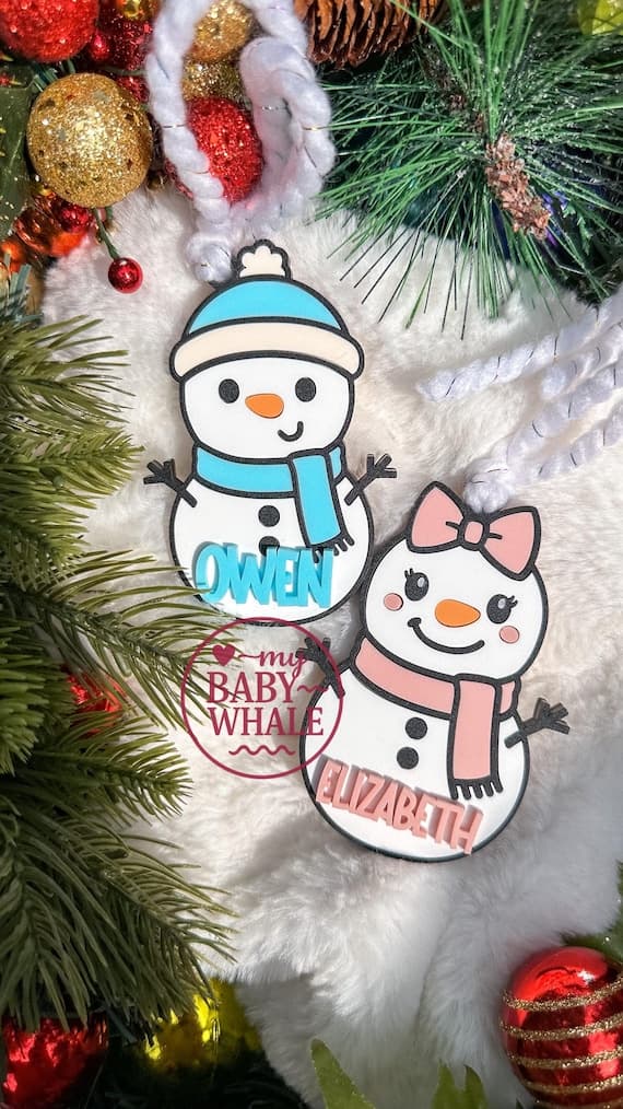 Personalized Snowman Stocking Tags